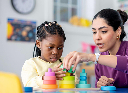 Teacher demonstrating professional care and guidance