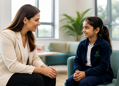 School leader supporting student wellbeing