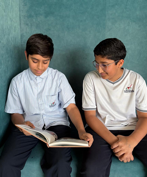 Students reading together