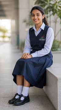 Student wearing approved school footwear