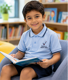 Young Boys Division student reading a book