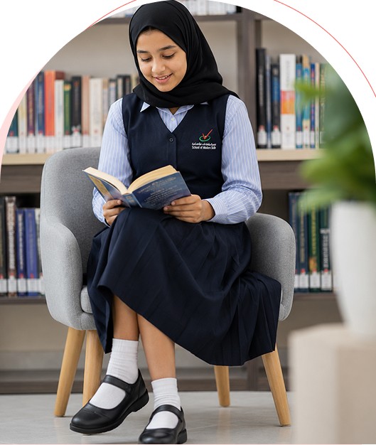 School of Modern Skills student reading in the library