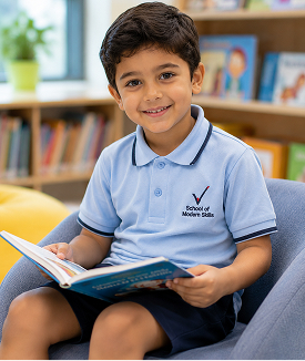 Student reading a book