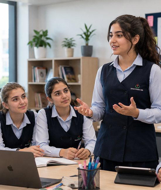 Girls Division student presenting to classmates
