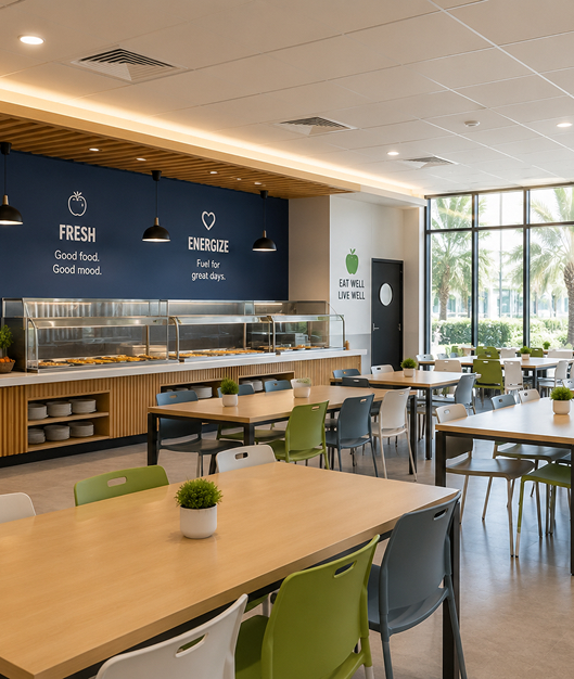 School cafeteria dining area