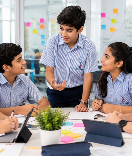 Students developing leadership skills through collaborative learning
